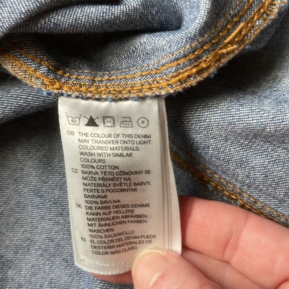 H&M Custom Cowboy Denim Western Shirt Size 10 - Picture 9 of 14